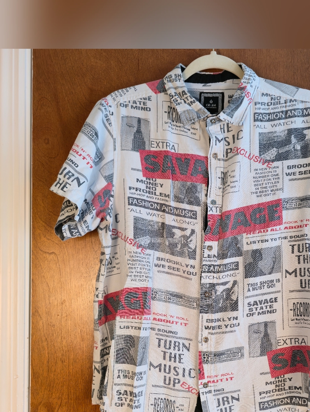 CR-24 Bordo Cromato Mens Shirt Savage Turn Up The Music L